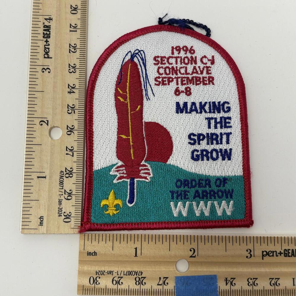 1996 Boy Scouts OA Order of the Arrow Section C-1 Conclave Jamboree Patch BSA